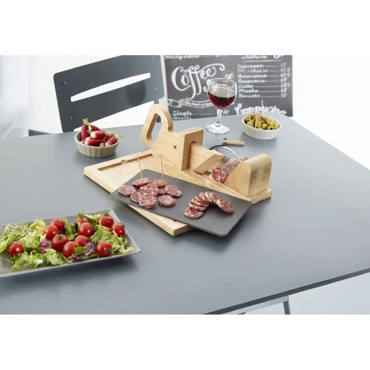 Trancheuse saucisson bois