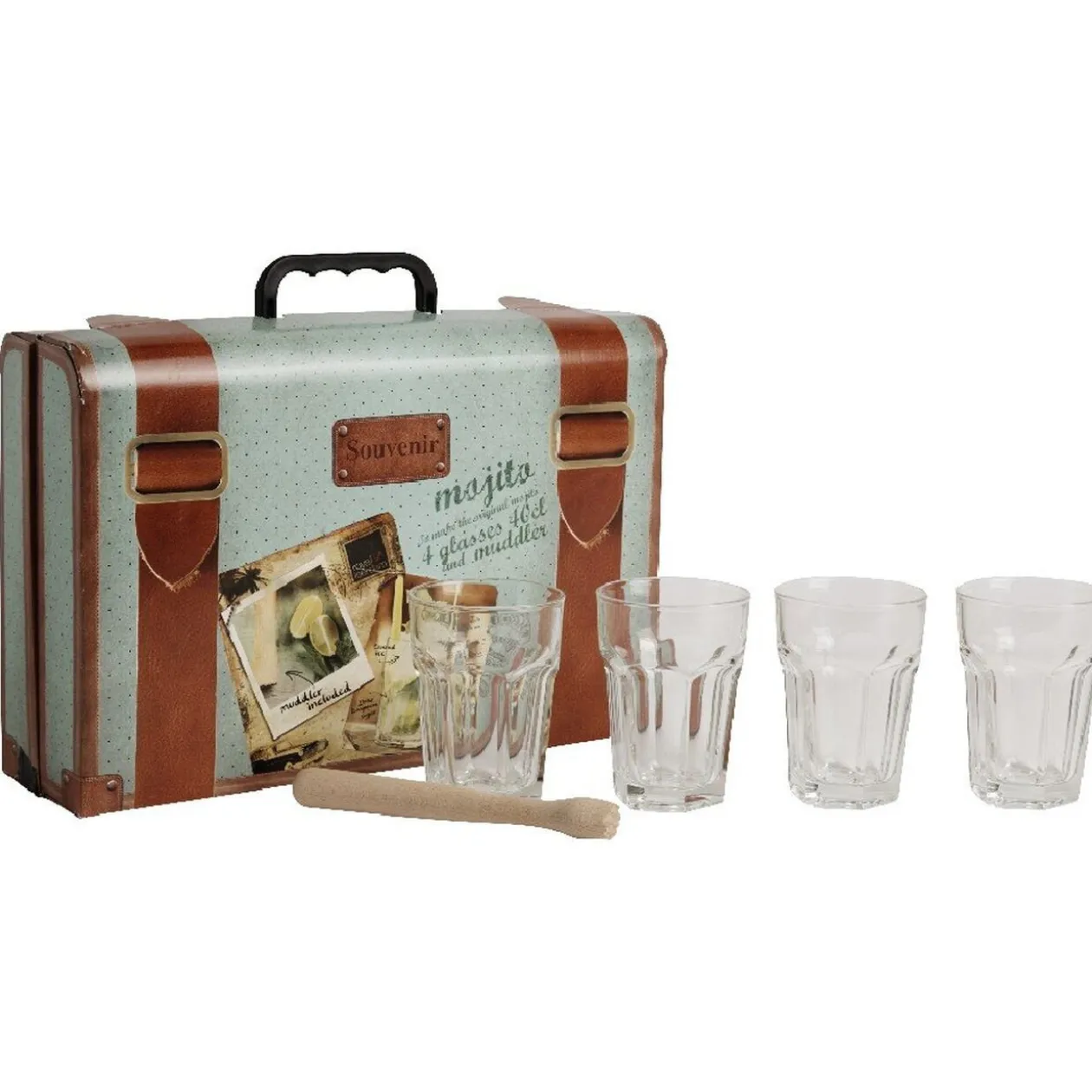 Valisette coffret verres et pilon mojito