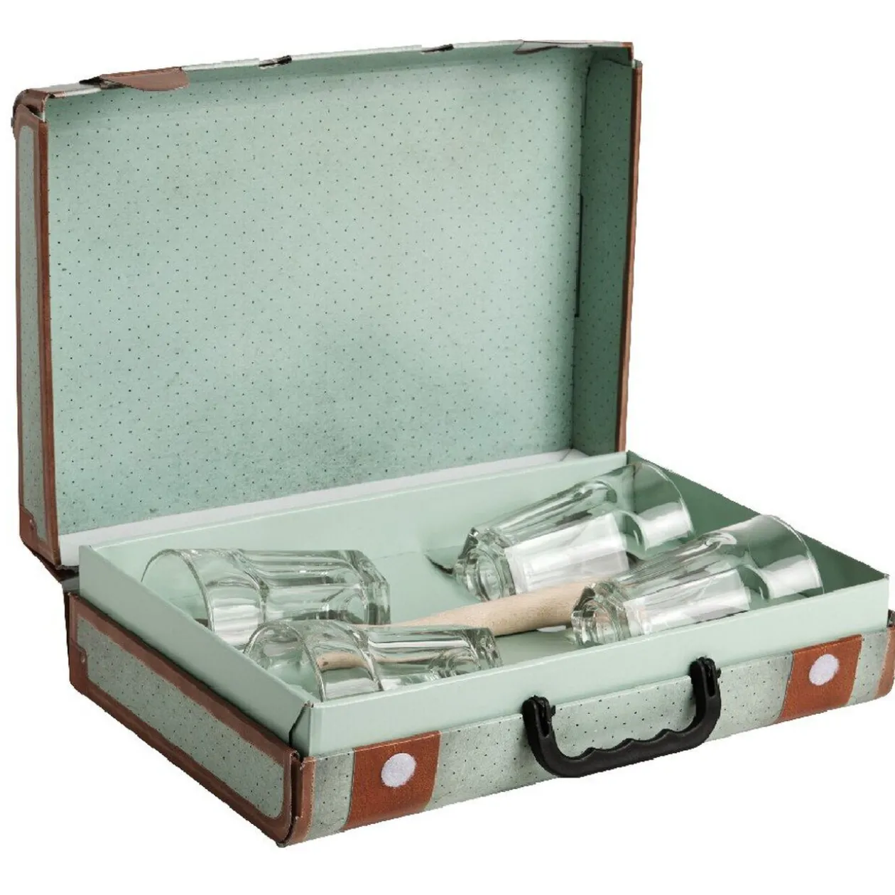 Valisette coffret verres et pilon mojito