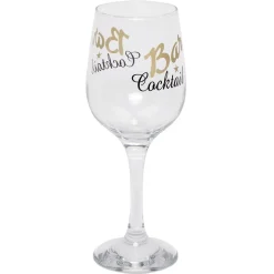 Verre à cocktail à pied transparent avec inscription 48 cl x2