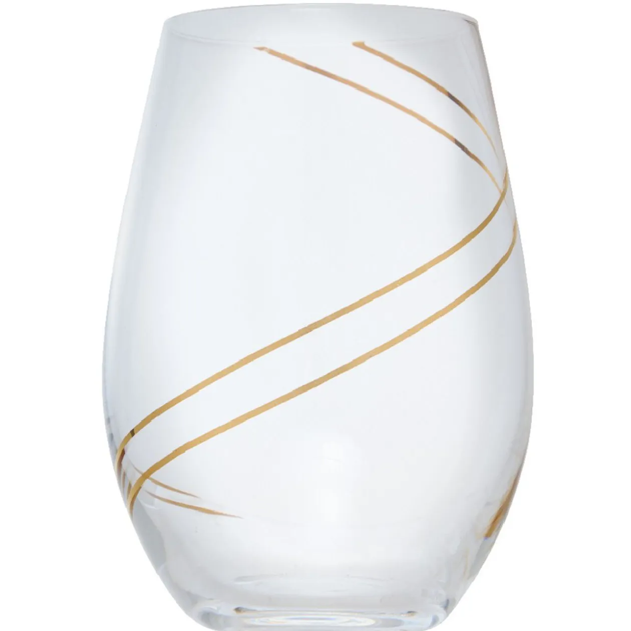 Verre à eau avec ruban doré x4