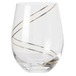 Verre à eau transparent liseré doré x4