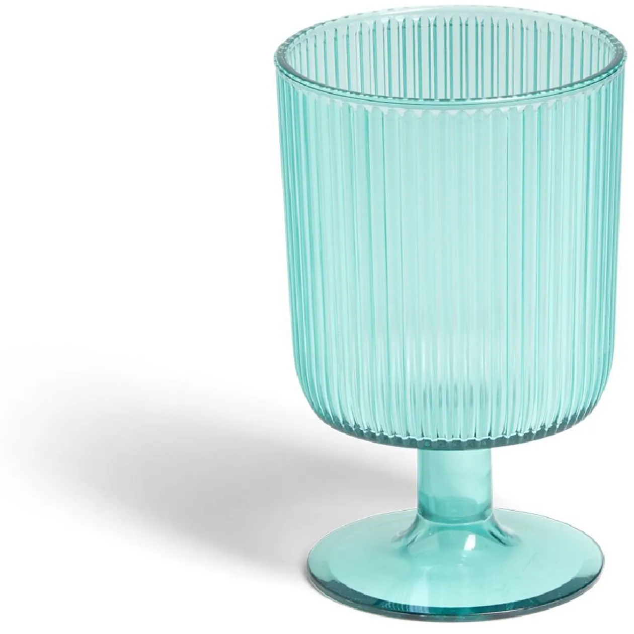 Verre à pied strié 300ml plastique Ø8xH12,5cm- 3 coloris