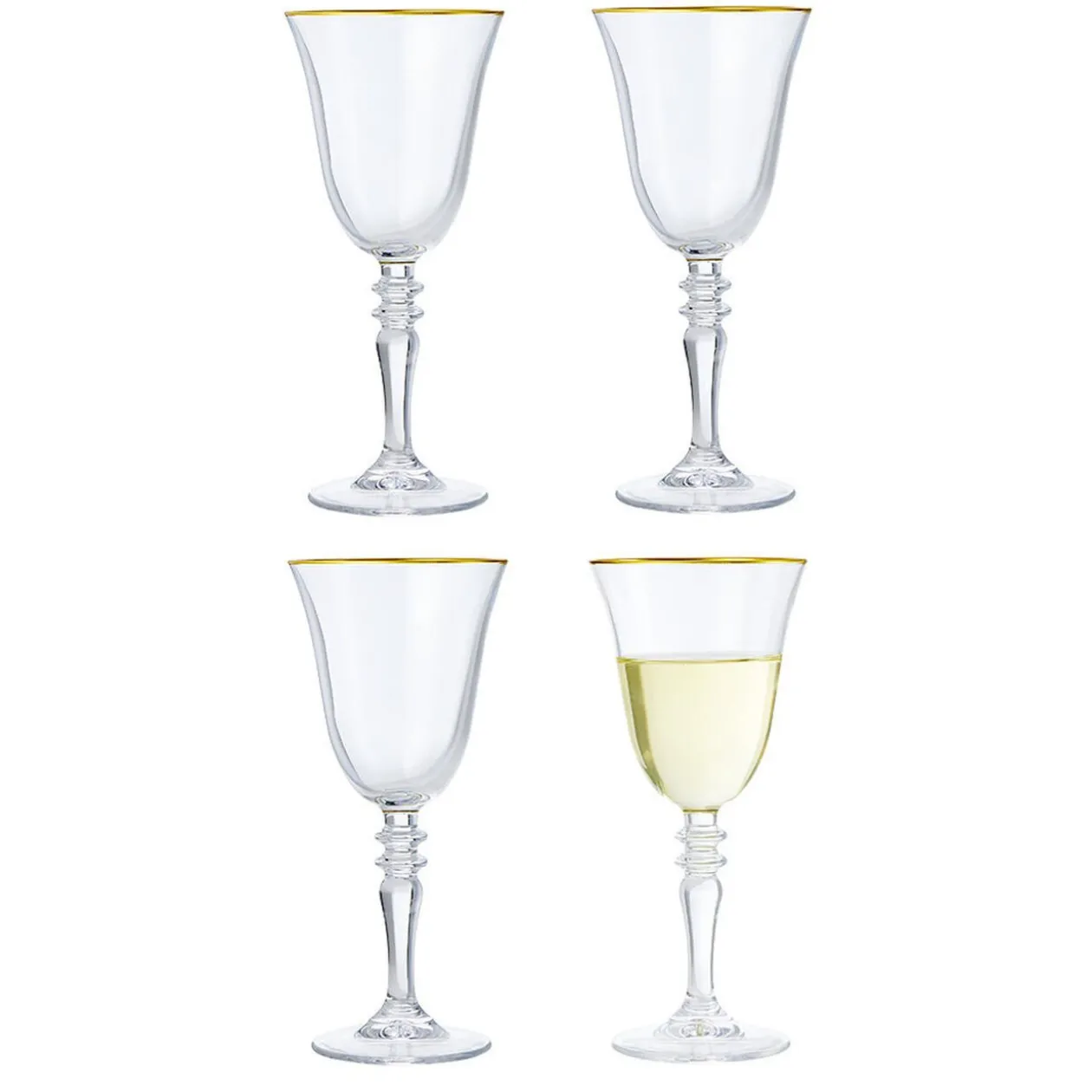 Verre à vin bord doré 27cl x4