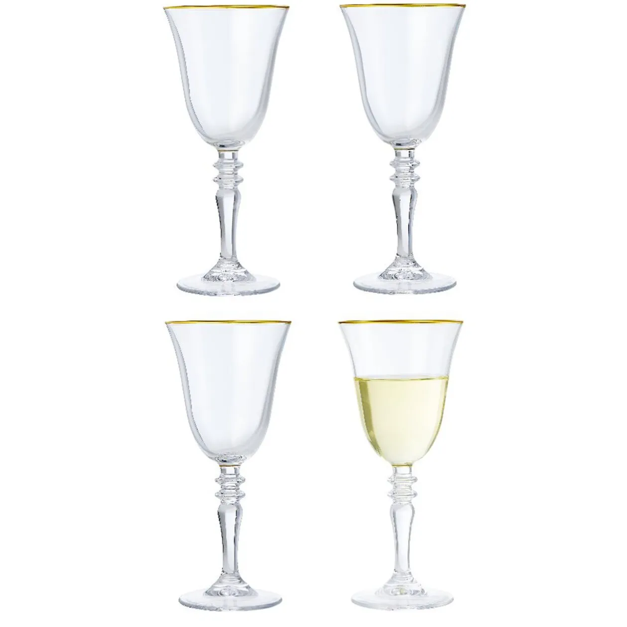 Verre à vin bord doré 27cl x4