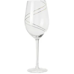 Verre à vin transparent liseré doré x4