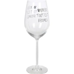 Verre à vin XL sur pied inscription Vendredi tout est permis ! 75 cl