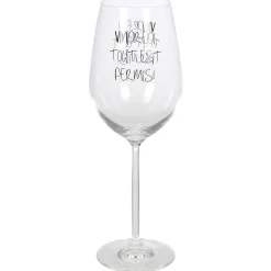 Verre à vin XL sur pied inscription Vendredi tout est permis ! 75 cl