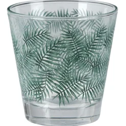 Verre bas style tropical motif feuillage 25cl x3