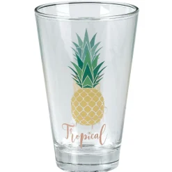 Verre bas style tropical motif ananas 31cl