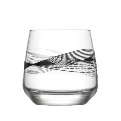 Verre bas transparent motif ligne noire 34,5 cl