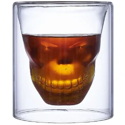 Verre double paroi Halloween tête de mort 25cl