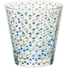 Verre gobelet transparent déco triangles multicolore x 3