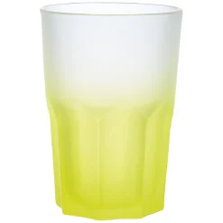 Verre haut effet givré jaune fluo 40 cl - Frozen