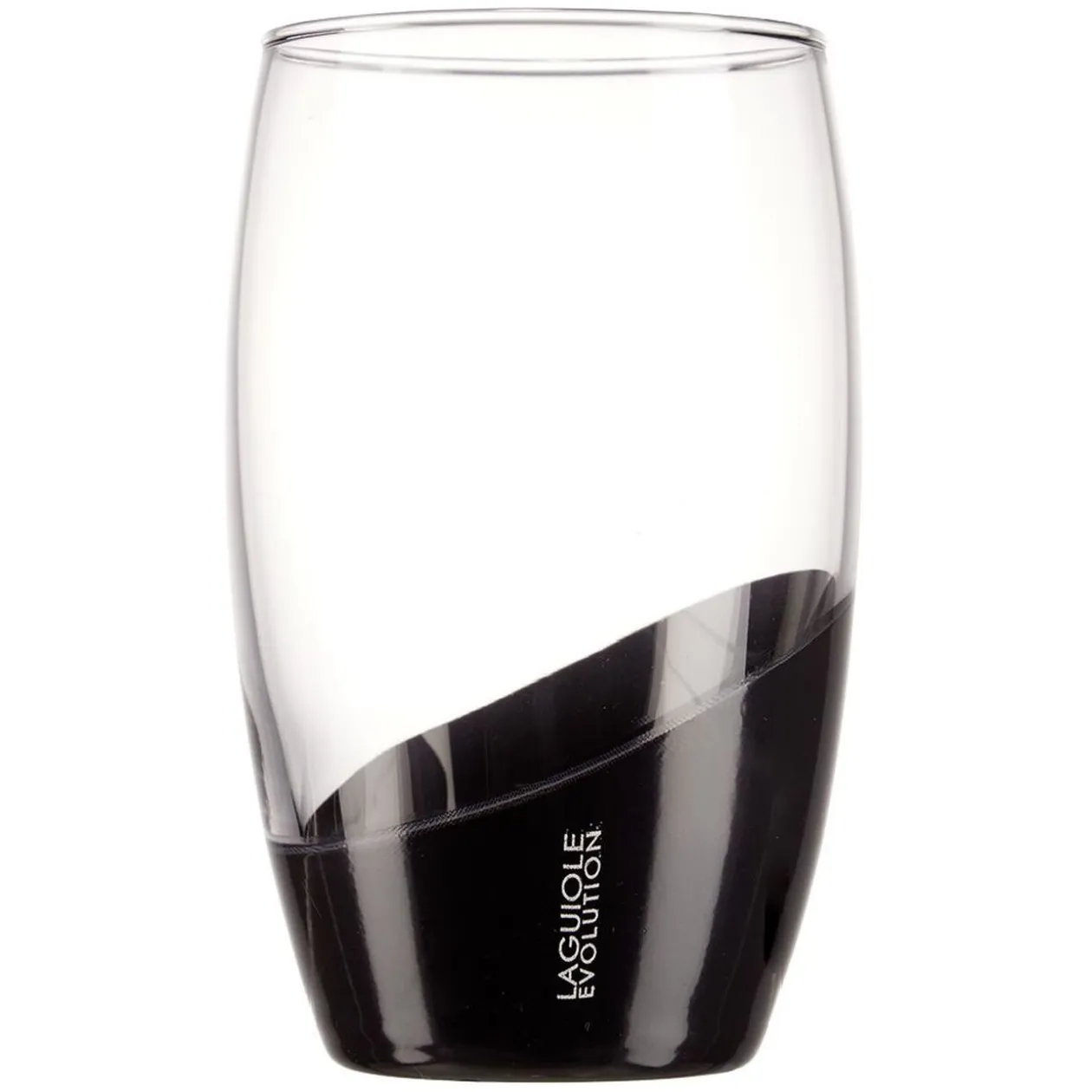 Verre Laguiole Evolution grand modèle transparent et noir 36,5 cl