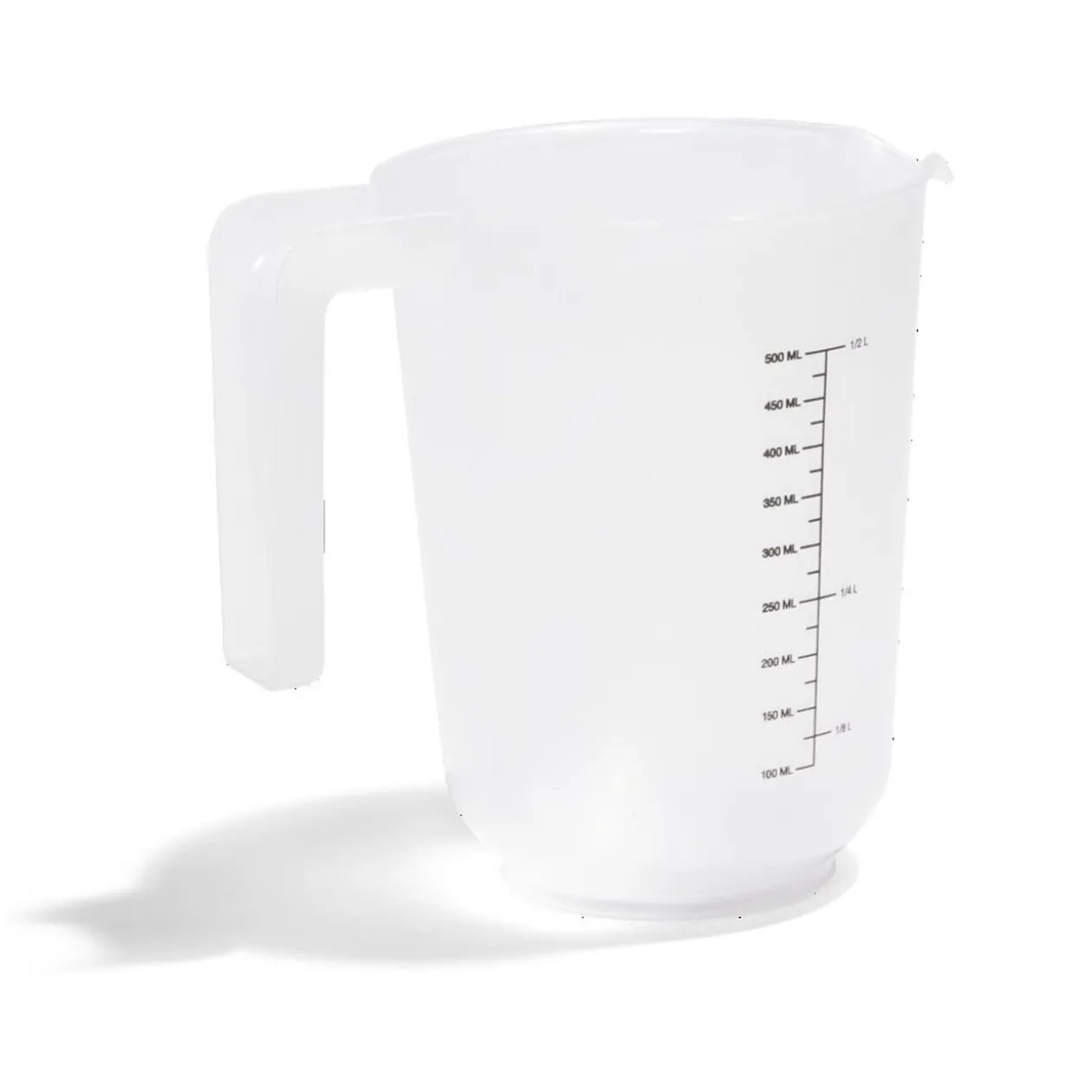 Verre mesureur 500ml plastique blanc transparent