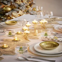 Verre Noël transparent avec centre sapin 3D Ø8xH8,5cm