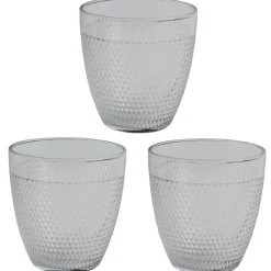 Verre transparent à relief x 3