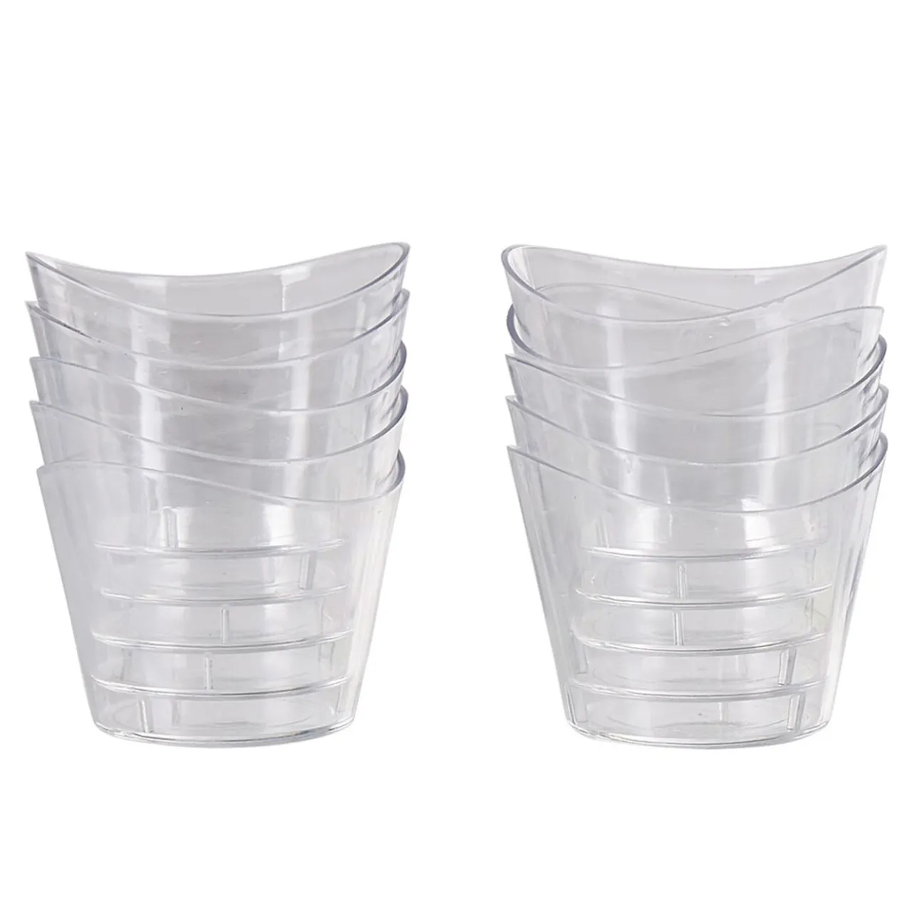 Verrine ovale en plastique réutilisable x10